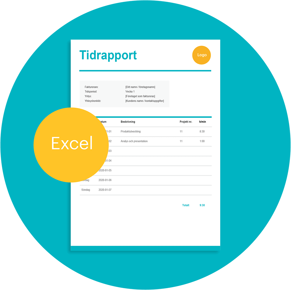 tidrapport i excel