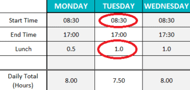 timesheet template instructions