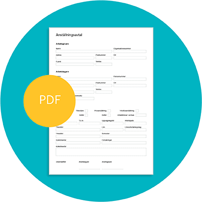 anställningsavtal mall PDF