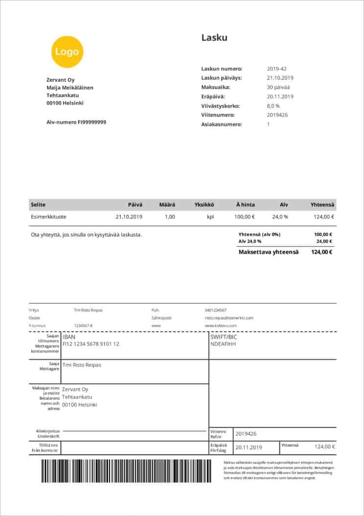 Tilisiirtolomake ja viivakoodi