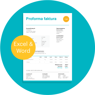 proformafaktura i excel och word