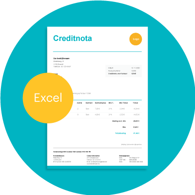 Creditnota voorbeeld in excel downloaden