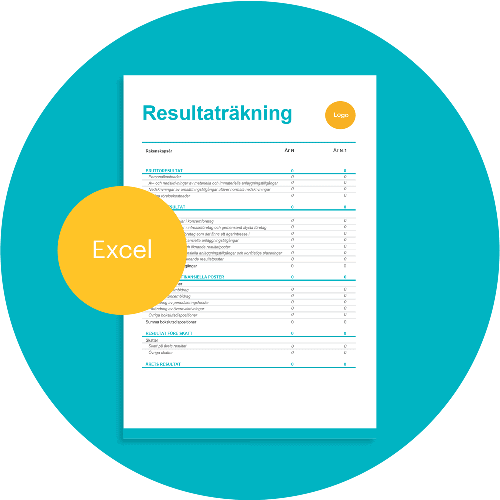 Resultaträkning i Excel