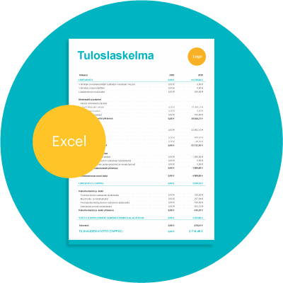 Zervant lataa ilmainen tuloslaskelma pohja