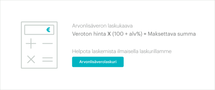 Arvonlisäveron laskeminen