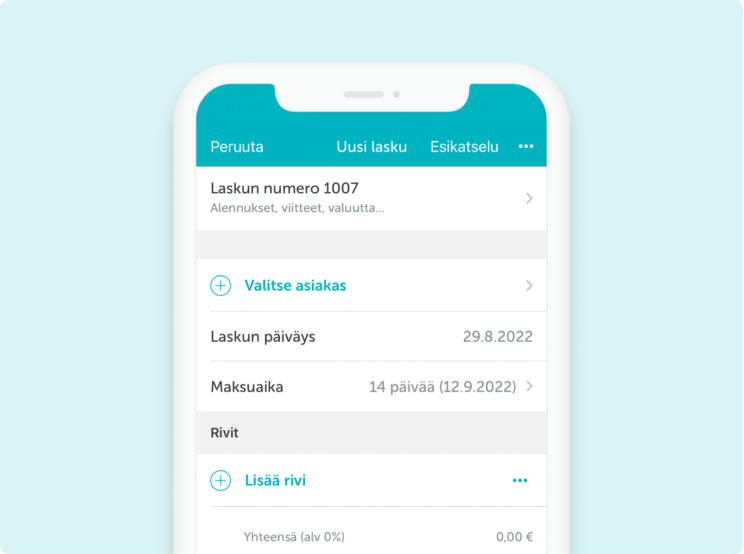 Luo laskut ja tarjoukset Zervantin mobiilisovelluksella