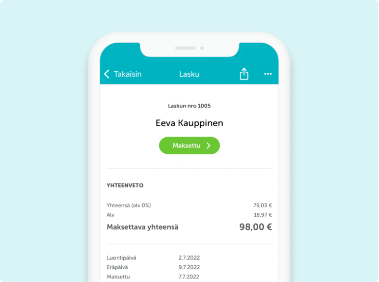 Tarkista laskujesi tila liikkeellä ollessasi Zervantin mobiilisovelluksella