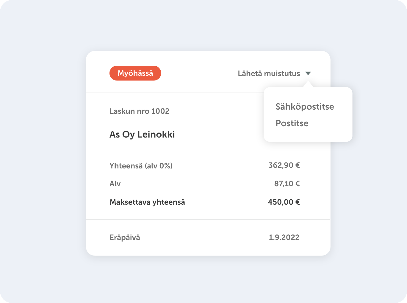 Maksumuistutukset Zervant