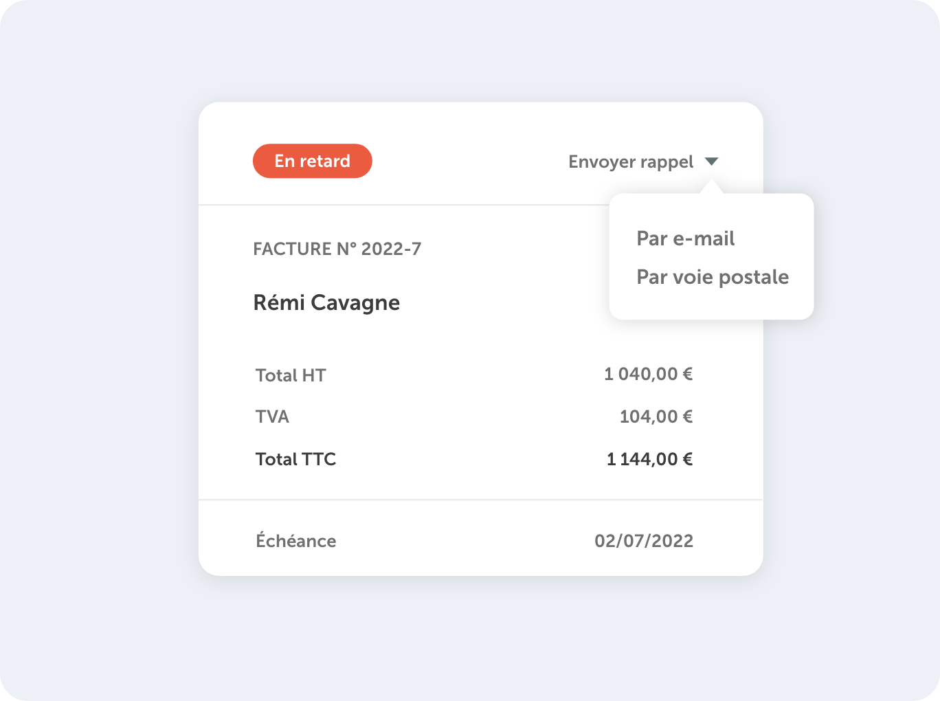 Rappels de paiement - automatiques et manuels - Zervant